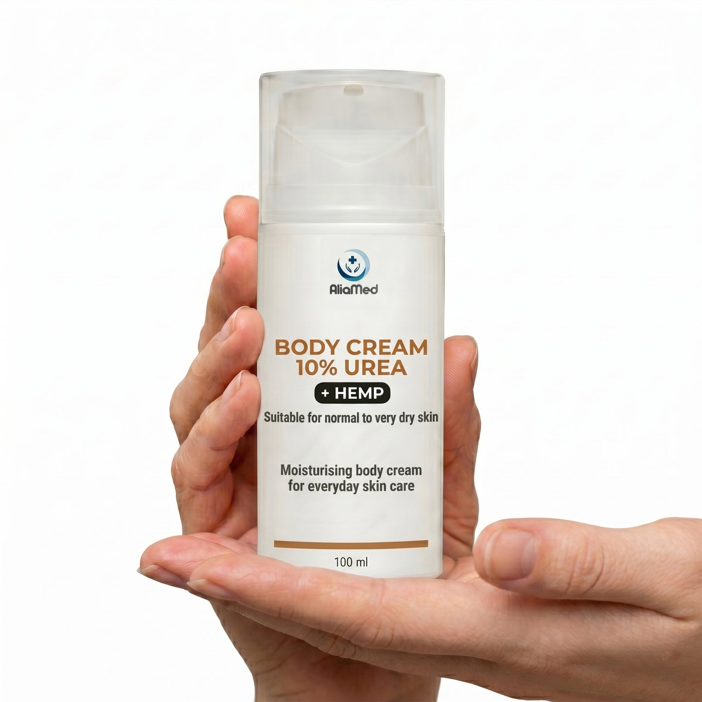 Urea Cream 10% with Hemp oil, for Very Dry Skin & Cracked Heels, Deep Moisturising Foot & Body Cream - 3 x 100 ml