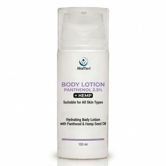 Lozione per il corpo Pantenolo 2,5% + CBD Isolate 100 ml, idratante