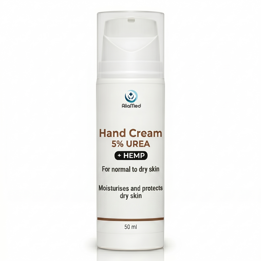 Crema per le mani UREA 5% + CBD isolato 50ml, idratante mani secche