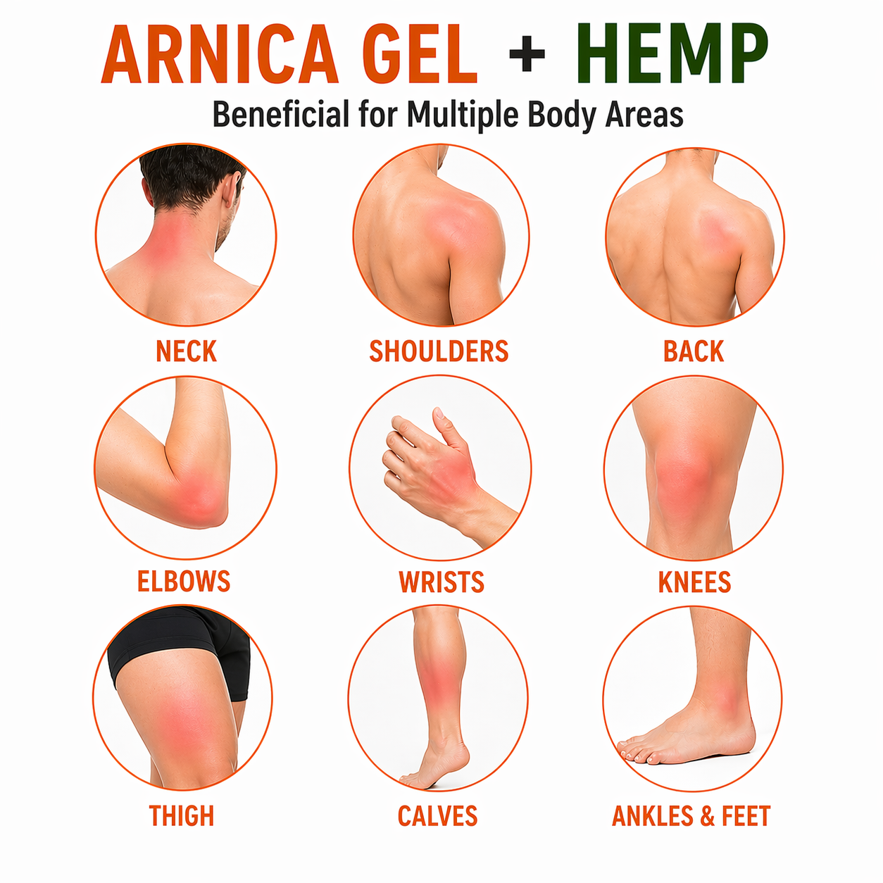 Arnica Gel with Hemp Oil, Soothing Body Gel for Tired Feet, Legs and Muscles – Revitalising Non-Greasy Body Moisturiser - 3 x 100 ml