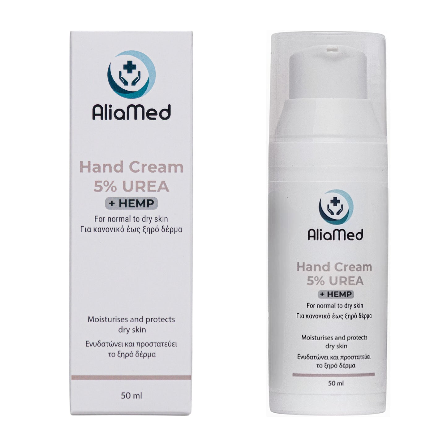 Crema per le mani UREA 5% + CBD isolato 50ml, idratante mani secche